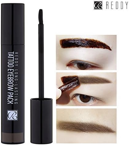 Reddy Long Lasting Tattoo Eyebrow Pack 10g, Peel-Off 7 Days Eyebrow Tint Gel (Dark Brown)