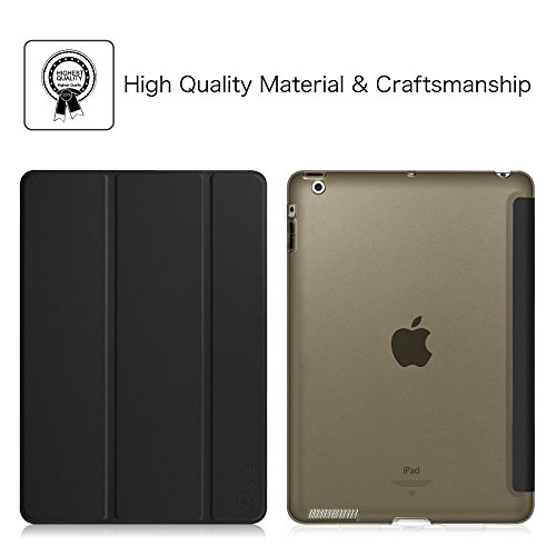 Fintie iPad 2 / 3 / 4 Hülle Case – Ultra Slim Superleicht Schutzhülle mit Lichtdurchlässig Rückseite Abdeckung Smart Cover Tasche mit Auto Schlaf / Wach und Standfunktion für Apple iPad 2 / iPad 3 / iPad 4 Retina Tablet, Schwarz - 2
