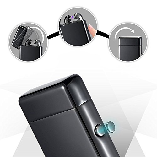 Elektronisches Lichtbogen Feuerzeug, Double Arc Aufladbar Lighter Elektro Feuerzeug USB Zigarette Feuerzeug - 6