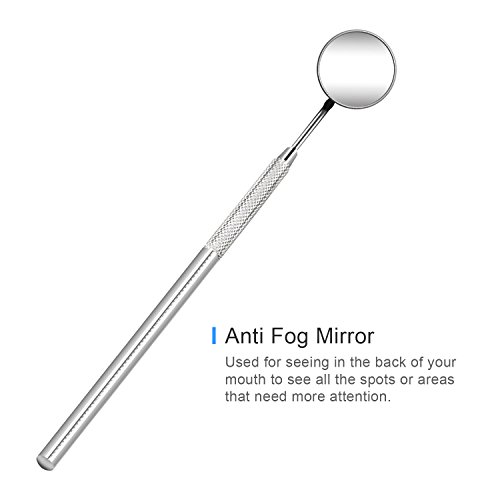 5er Dental Set Zahnreinigung bei DigHealth, Zahnsteinkratzer Sonde Edelstahl, mit Dental Spiegel und Kalkül Zahnwerkzeuge Scaler, Zahnsteinentferner Instrumente für Plaque und Tartar Entfernen - 2