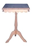 Velador cuadrado. En madera de pino macizo, en crudo. Para decorar. Frente con ondas. Medidas (ancho/fondo/alto): 35*35*52 cms.