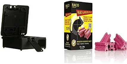 RAT MOUSE KILLER x 15 DIFE BAIT BLOCKS BY RACO WITH FREE TAMPER RESISTANT BAIT BOX &amp; KEY