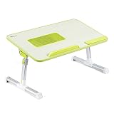 Laptop Table Portátil Desk con ventilador USB - Adjustable notebook netbooks desk - Altura y Ángulo Regulable - plegable mesa - mesa para leer - bed mesita para de 15' y 17' Portátiles, iPad, tablet PC (verde)