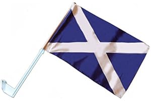 BZB SCOTLAND CAR FLAG Pack of 2 - St. ANDREWS CROSS - SCOTTISH SALTIRE FLAG - SCOTTISH SUPPORTER'S FLAG - A Pair Scottish Car Flags