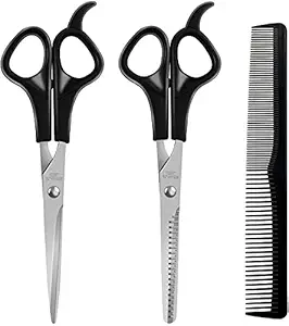 JOMLY Pet Grooming Scissors,Dog Cat Human Hair Shears Made of Japanese Stainless Steel,Straight Thinning Blade,Lightweight, Fashionable and Durable for Professional Groomers and Barber (D)