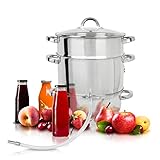 Oramics Dampfentsafter aus Edelstahl, 25 cm Durchmesser Saftpresse 8 L Obstpresse Entsafter Induktionsgeeignet Oramics Dampfentsafter aus Edelstahl, 25 cm Durchmesser Saftpresse 8 L Obstpresse Entsafter Induktionsgeeignet