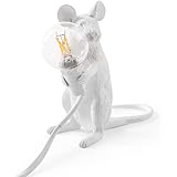 SELETTI Mouse Lamp Mac lampada topo seduto, Resina, Bianco