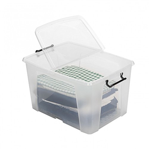 Aufbewahrungsbox, Aktenbox STORE MASTER mit Nutzvolumen 40 Liter und Faltdeckel. Maße 50 x 39,5 x 32 cm