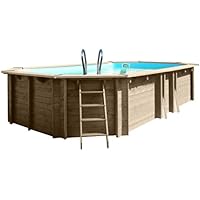 Gre 790089 - Piscina (Piscina con anillo hinchable, Hexagonal, 23000 L, Azul, Madera, 130 cm, FSC, PEFC)