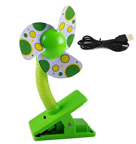 DiscoverySpace Baby Clip-on With USB Mini Stroller Fan (Green)