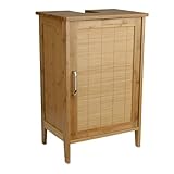 waschtischunterschrank holz antik Farbe: braun Waschtischunterschrank Bambus braun 27 x 40 x 60 cm  Aussparung für Siphon  verstellbarer Einlegeboden