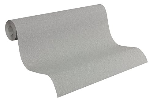 A.S. Création Vliestapete Elegance Tapete mit textilartiger Oberfläche Unitapete 10,05 m x 0,53 m grau Made in Germany 293022 2930-22