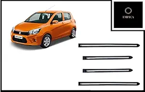 Empica Side Door Cladding Beading Black Door Protector with Chrome Strip for Maruti Suzuki Celerio