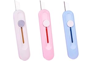 HABNI 3Pcs Cutter Standard, Box Cutter, Ouvre-Lettre, Mini Coupe-Papier Portable, Couteau De Papeterie, Couteaux Utilitaires, Couteaux À Tapis