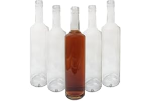 DIAH DO IT AT HOME Lina Lot de 20 bouteilles en verre de 750 ml + bouchons à vis pour le remplissage de bouteilles de Gin, de Schnaps, de liqueur, de vin – 750 ml + bouchons à vis