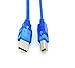 Produktbild USB-Druckerkabel 1,5 Meter (5ft) - LoongGate Hallo-Geschwindigkeit USB-2.0-Drucker-Kabel Transparent Blau für HP Brother Epson XP-440 Epson WorkForce Pro WF-3720 WF-2760 Canon Pixma MX922 MX492 MG3620 MG2520 MG2920 HP LaserJet Pro P1102w M12w