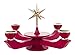 Produktbild DREGENO Adventskranz, Leuchter rot mit goldenem Stern von DREGENO SEIFFEN 24 cm – Original erzgebirgische Handarbeit, stimmungsvolle Weihnachts-Dekoration