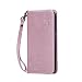 Produktbild Nancen Samsung Galaxy S6 / SM-G9200 (5,1 Zoll) Handyhülle, Luxus Rosegold Prägung Schmetterling und Blume Muster Flip Case PU Leder Tasche Ledertasche Etui Protective Schale Bookstyle Schutzhülle mit Standfunktion und Invisible Magnetverschluss