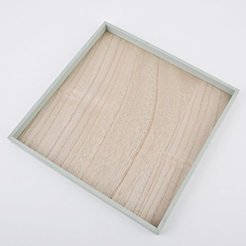Schale quadratisch Modern Design Deko Holz mint natur Dekoschale Teller Tablett (30x30cm) - 2