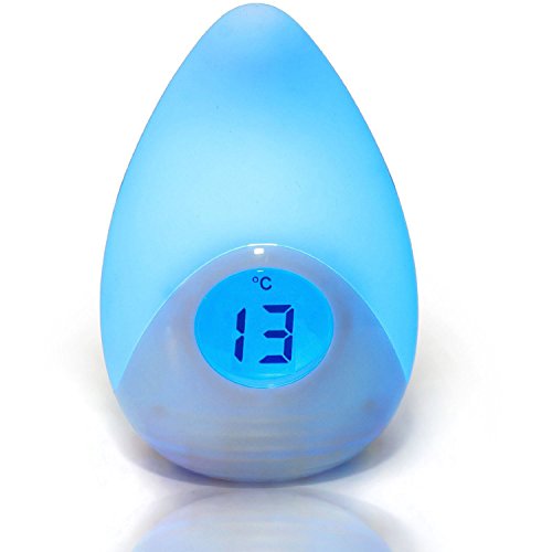 Egg Shape Room Thermometer Temperature Displayer LED Color Changing Night Light Lamp for Babies Kids Children Adults