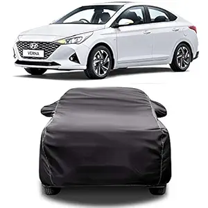 CREEPERS Water Resistant Dust Proof Car Cover for Hyundai Verna 2020(Gray with Mirror Pockets)
