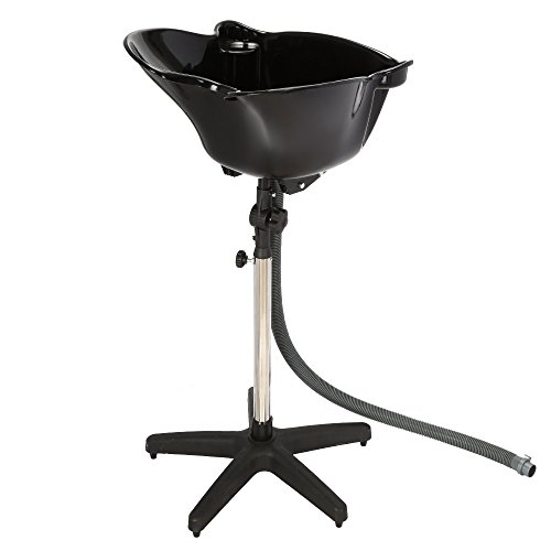 Preisvergleich Produktbild Anself Mobiles Friseur Waschbecken Rückwärtswaschbecken Höhe Verstellbar Schwarz