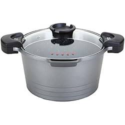 ROSSETTO Cuiseur à pâtes 28cm, 8L, Gris Argenté, Revêtement Anti-Adhérent, Fonte Aluminium Tous Feux Dont Induction (Gris Argenté) (28cm)