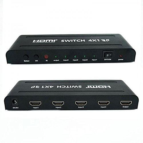 4×1 HDMI Switch 2k x 4k Yatek YK-0401P mit 3D-Format-Unterstützung, PIP-Funktion und Fernbedienung - 4