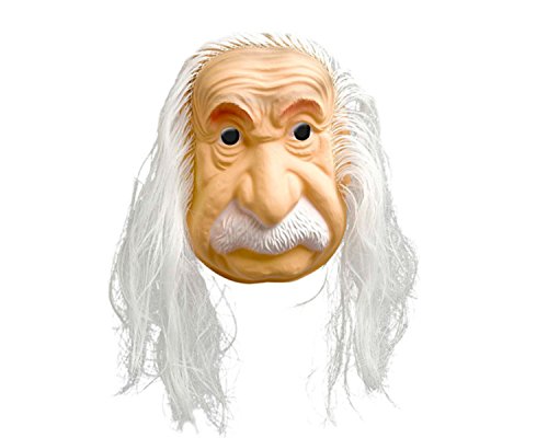HALBMASKE mit Haare Professor Einstein Karneval Fasching Maske Kostüm NEU
