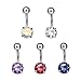 Produktbild 5 Stück Nabelpiercing Titan bauchnabelpiercing Edelstahl Bauch Button Ring Body bauchnabel Bauchnabel Piercing Kristall DQ-4
