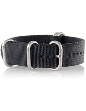 VK von Buran01.com WATCH STRAP FOR NATO NYLON STRONG ZULU Black (schwarz) 18mm
