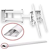 SCHWENKUNG 180° stufenlos in beiden Seiten, im rechten Winkel zur Wand ist einstellbar bei TV-Breite max 116 cm. . Überprüfen Sie, ob diese Wandhalterung mit Ihrem Fernseher kompatibel ist. Oder messen Sie bitte die exakten Abstände (vertikal und waagerecht) zwischen Löcher mit Gewinde aus und vergleichen mit möglichen Befestigungsmaßen in dieser Beschreibung.