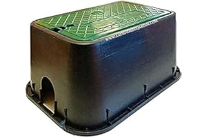 Suinga Bouche d'arrosage rectangulaire 49x35x22 cm. Boîte d'arrosage pour 2 à 4 électrovannes ou accessoires. Polyéthylène haute résistance, bords de haute qualité et roustez, noir