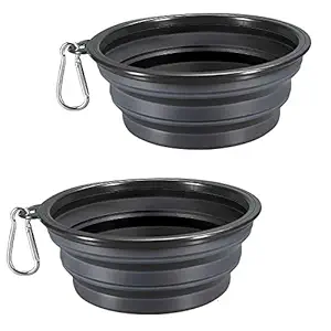 Comsun Collapsible Dog Bowls, 2-Pack Foldable Expandable Cup Dish For Pet Cat Hiking Food Water Feeding Travel Bowl