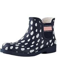 SYYAN Mujeres Botas de Chelsea Caucho Más Cashmere Impermeable Antideslizante Tubo Corto Impermeable Botas de lluvia