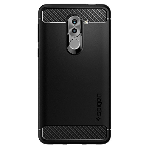 Huawei Honor 6X HÃ¼lle, SpigenÂ® [Rugged Armor] Karbon Look [Schwarz] Elastisch Stylisch Soft Flex TPU Silikon HandyhÃ¼lle Schutz vor StÃ¼rzen und StÃ¶ÃŸen SchutzhÃ¼lle fÃ¼r Huawei Honor 6X (2017) / GR5 2017 / Huawei Mate 9 Lite Case Cover Black (L12CS21415)
