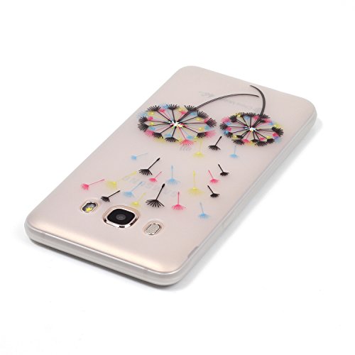 XiaoXiMi Carcasa Samsung Galaxy J7 2016 SM-J710F Funda Luminosa de Silicona Caucho Gel para Samsung Galaxy J7 2016 SM-J710F Soft TPU Silicone Case Cover Carcasa Protectora Funda Blanda Suave Flexible Caja Delgado Ligero Casco Anti Rasgu  os Anti Choque - Colorido Diente de Le  n