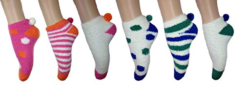 Price comparison product image **Great Value** Ladies 12 pack Cosy Pom Pom Fleece Socks
