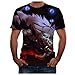 Produktbild BHYDRY Männer Sommer Neue volle 3D gedruckte T-Shirt Plus Größe S-3XL Cool Printing Top BluseXXX-Large,Blau