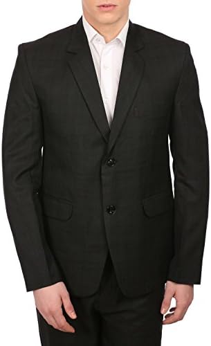 Men's PV Merino Wool Blend Notch Lapel Coat Checkerd Blazer : Two Colors