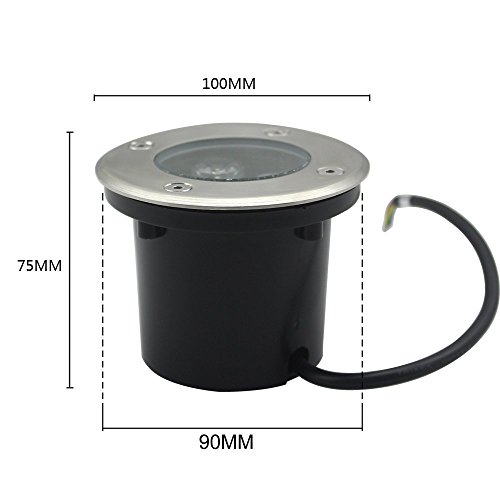 Goodia 4Stk. 3W Bodeneinbaustrahler Led 230V AC IP68 270Lumen Für Aussen (warmweiß) - 2
