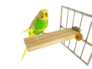 Sage Square Natural Wood Platform Cum Perch Cum Stand Bird Toy Ideal for Finch, Canary, Lovebird, Budgerigar, Budgeri (Light Weight) (1 Piece) (2