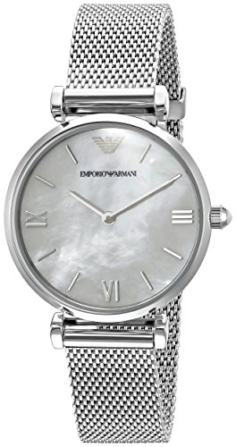 Emporio Armani Orologio Analogico da Donna con Cinturino in Placcato in Acciaio Inox AR1955