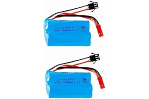 YUNIQUE GREEN-CLEAN-POWER - Juego de 2 Baterías Lipo Recargables 6.4V 750mAh | Compatible con Autos y Camiones RC A959-A, A969-A, A979-A, K929-A | Alto Rendimiento y Larga Duración, Azul