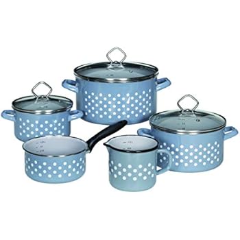 GSW 243155 Madeira Topf-Set 4-teilig, Emaille, beige mit