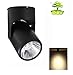 Produktbild LED Deckenleuchte Schwenkbar, Deckenstrahler Wandspot Schwarz, Wandstrahler Deckenlampe Spotleuchte Deckenspot für Küche, Badezimmer Flur Schlafzimmer 3000K Warmweiß 7W 560LM