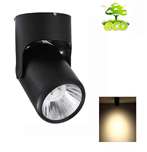 Preisvergleich Produktbild LED Deckenleuchte Schwenkbar, Deckenstrahler Wandspot Schwarz, Wandstrahler Deckenlampe Spotleuchte Deckenspot für Küche, Badezimmer Flur Schlafzimmer 3000K Warmweiß 7W 560LM