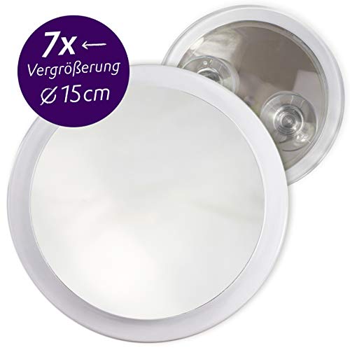 Fantasia 1356 - Espejo cosmético con Ventosa para Fijar a la Pared (7 aumentos, 15 cm), plástico