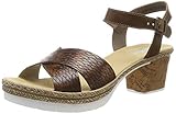 Fersenriemen für festen Halt Rieker Damen V2962-25 Plateausandalen, Braun Mogano 25, 41 EU