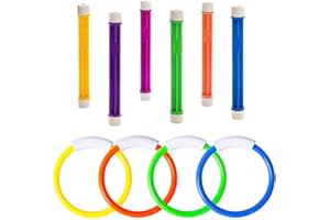 YHmall 10 Pezzi di Giocattoli da Immersione, Anelli da Immersione e Bastoncini Regalo di addestramento per Piscine subacquee per Bambini di età Superiore a 3 Anni